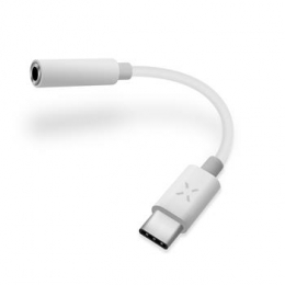 Audio adaptér FIXED Link USB-C (s vestavěným DAC) na 3.5 mm jack bílá