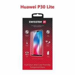 Tvrzené sklo Swissten Full Glue Color Frame pro Huawei P30 Lite černé