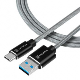 Datový kabel Tactical Fast Rope Aramid USB-A/USB-C 1m šedý