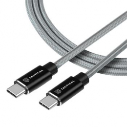 Datový kabel Tactical Fast Rope Aramid USB-C/USB-C 100W 1m šedý