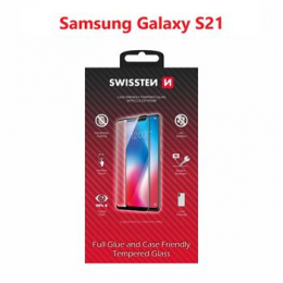 Tvrzené sklo Swissten Full Glue Color Frame pro Samsung Galaxy S21 5G černé