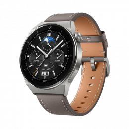 Huawei Watch GT3 Pro 46mm Light Titanium Case + šedý fluoroelastomer řemínek