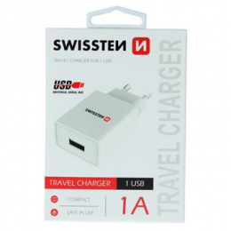Swissten síťový adaptér Smart IC 1A bilé