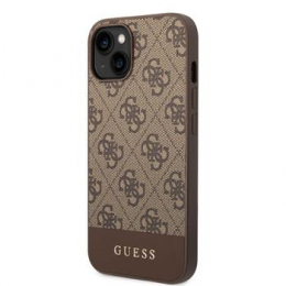 Pouzdro Guess (GUHCP14MG4GLBR) 4G Stripe pro Apple iPhone 14 Plus hnědé