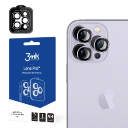 Tvrzené sklo 3mk Lens Pro určené pro Apple iPhone 14 Pro / 14 Pro MAX fialové