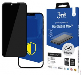 Tvrzené sklo 3mk HardGlass MAX Privacy pro Apple iPhone 13 / 13 Pro / 14 černé