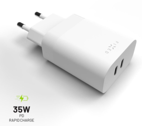 Nabíječka FIXED (FIXC35-2C-WH) 2x USB-C PD 35W bílá