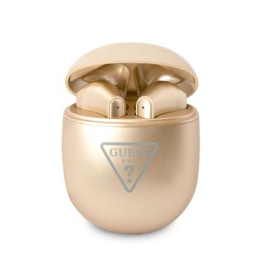 Bezdrátová sluchátka Guess (GUTWST82TRD) Triangle Logo 4H Glossy Gold