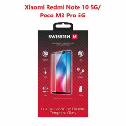 Tvrzené sklo Swissten Full Glue Color Frame pro Xiaomi Redmi Note 10 5G/ Poco M3 Pro 5G černé