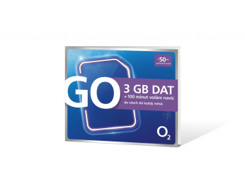 O2 SIM  Karta 50 Kč Go 3GB 