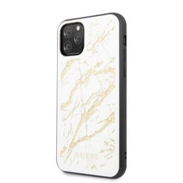 Pouzdro Guess (GUHCN65MGGWH) Marble Glass pro Apple iPhone 11 Pro MAX bílé