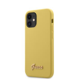 Pouzdro Guess (GUHCP12SLSLMGYE) Silicone Logo pro Apple iPhone 12 Mini žluté