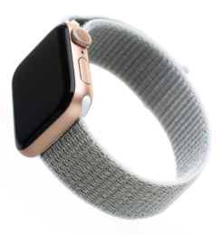 Řemínek FIXED (FIXNST-434-WHGR) Nylon pro Apple Watch 42/44/45/49 mm bílo-šedý