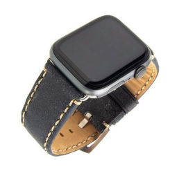 Řemínek FIXED (FIXBERW-BLSL) Berkeley pro Apple Watch 42/44/45/49 mm uhlově černá kůže