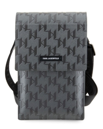 Pouzdro Karl Lagerfeld (KLWBSAMSMG) Saffiano Monogram Wallet Bag stříbrné