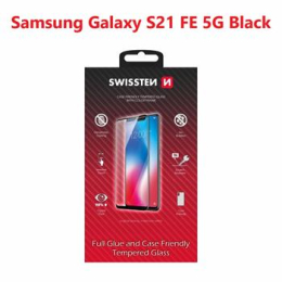 Tvrzené sklo Swissten Full Glue Color Frame pro Samsung Galaxy S21 FE 5G černé