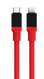 Nabíjecí a datový kabel Tactical Fat Man USB-C/Lightning 1m červený