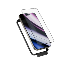 Tvrzené sklo Epico ImpactBuffer 3D s aplikačním rámečkem pro iPhone 16 Pro MAX černé