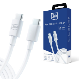 Datový kabel 3mk Hyper Cable USB-C/USB-C 100W 1.2m bílý