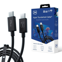 Datový kabel 3mk Hyper ThunderBolt (USB 4.0) 240W černý