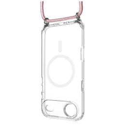 Pouzdro FIXED MagPure Neck pro iPhone Air s růžovou šňůrkou