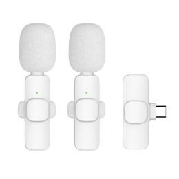 Bezdrátový mikrofon K1 2v1 s USB-C konektorem bílý