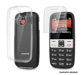 Pouzdro Aligator SuperGel + fólie pro Aligator A670 čiré