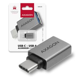 Redukce Axagon USB-C (M) / USB-A (F) USB 3.2 Gen2 (3A) šedá