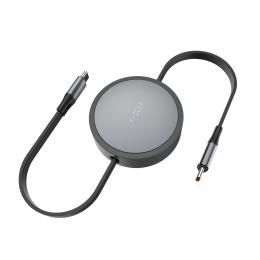 Navíjecí kabel USB-C na USB-C 1m (100W) šedý