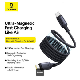 Magnetický kabel Baseus PicoGo USB-C/USB-C 1m 240W černý
