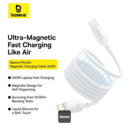 Magnetický kabel Baseus PicoGo USB-C/USB-C 1m 240W bílý