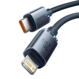 Kabel Baseus Crystal Shine USB-C/Lightning 2m 20W černý