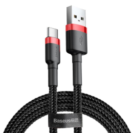 Datový kabel Baseus Cafule USB-C 2m 2A červeno-černý
