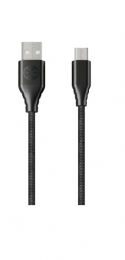 Datový kabel Forever Core micro USB 1,5m 3A textilní černý