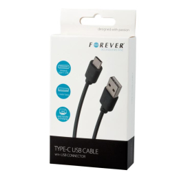 Datový kabel Forever USB-C 1m 1A černý