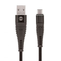 Datový kabel Forever USB-C 1m 2A shark textilní černý