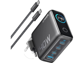 Nabíječka do sítě Anker 140W, 3xUSB-C, 1x USB-A šedá
