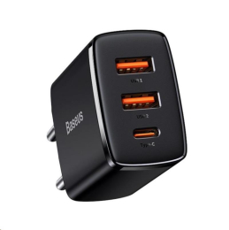 Nabíječka do sítě Baseus Compact 30W, 2xUSB, 1xUSB-C černá