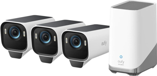 Venkovní kamera se solárním nabíjením Anker eufy S3 Pro (sada 3ks+jednotka HomeBase 3), 4K bílá