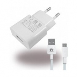 HW-050100E01W Huawei USB Cestovní nabíječka + microUSB Dat. Kabel White (Bulk)