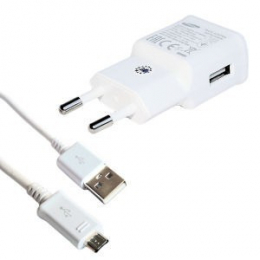 EP-TA50EWE + ECB-DU4AWE Samsung 8W Cestovní nabíječka + microUSB Datový Kabel White (OOB Bulk)