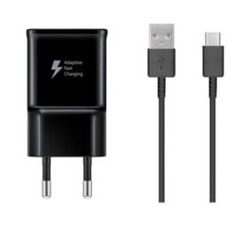 EP-TA200EBE + EP-DG970BBE Samsung 15W Cestovní nabíječka + USB-C Datový Kabel Black (OOB Bulk)