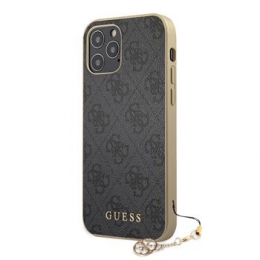 Guess 4G Charms Zadní Kryt pro iPhone 12/12 Pro 6.1 Grey