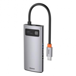 Baseus CAHUB-CY0G Metal Gleam 4v1 Dokovací Stanice USB-C/HDMI, USB 3.0, PD, USB 2.0 Gray 