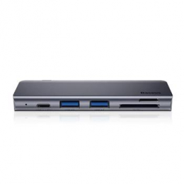 Baseus CAHUB-K0G Harmonica 5v1 Dokovací stanice USB-C/2xUSB 3.0,1xUSB-C,2xTF/SD Grey
