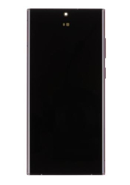LCD display + Dotyk + Přední kryt Samsung S908B Galaxy S22 Ultra Burgundy (Service Pack) 
