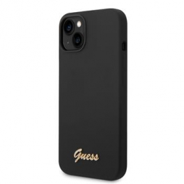 Guess Liquid Silicone Metal Logo Zadní Kryt pro iPhone 14 Plus Black