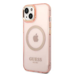 Guess Translucent MagSafe Kompatibilní Zadní Kryt pro iPhone 14 Plus Pink