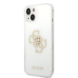 Guess TPU Big 4G Full Glitter Zadní Kryt pro iPhone 14 Plus Transparent