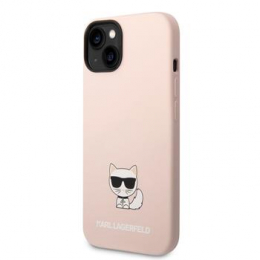 Karl Lagerfeld Liquid Silicone Choupette Zadní Kryt pro iPhone 14 Plus Pink